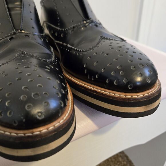 Alessandro Dell'acqua Oxford Dressy Shoes Men’s Slip on Perforated Leather Sz 8 - Picture 15 of 16